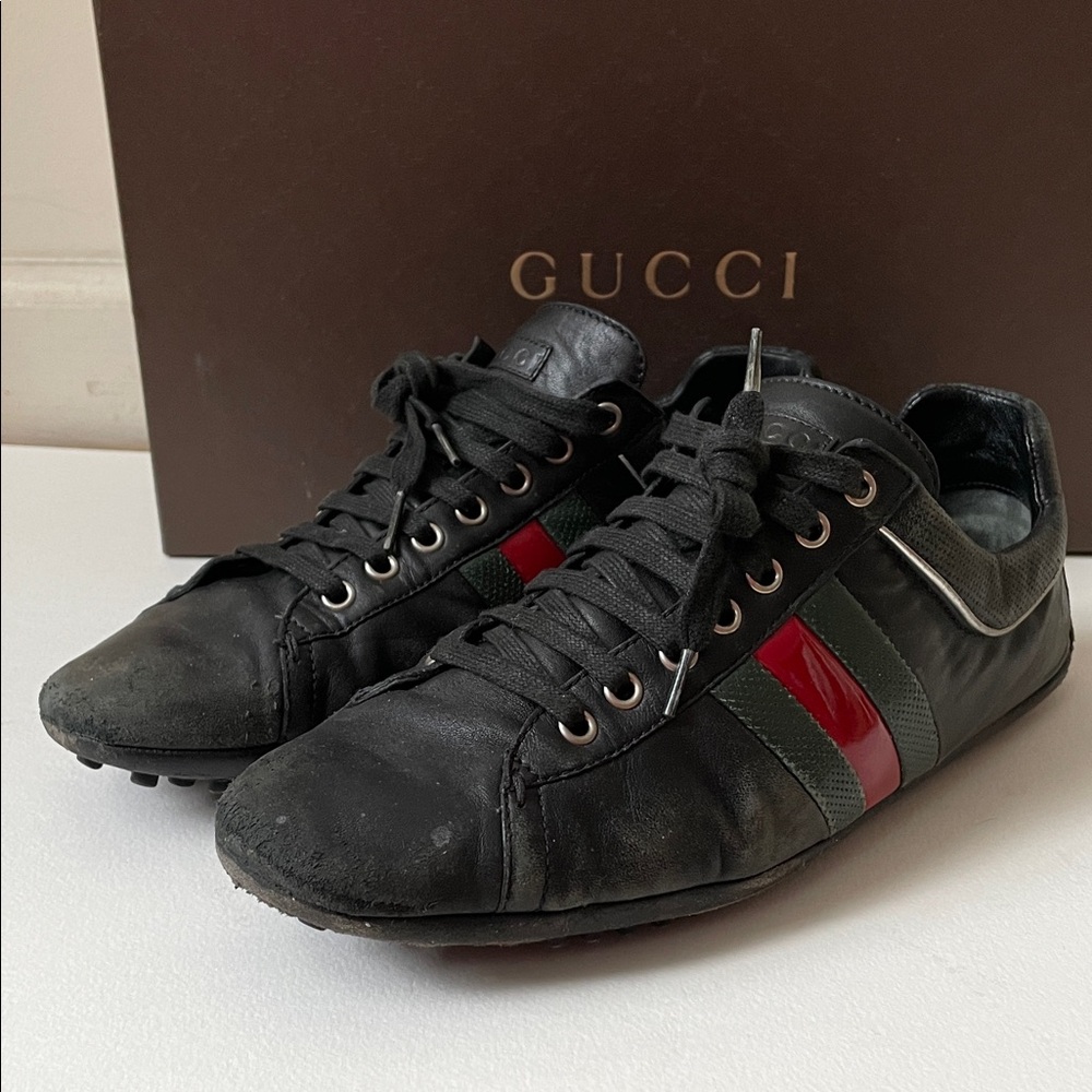 Gucci black Nappa leather shoes size 8.5 Italian 9.5 US